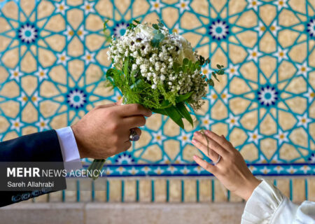 برگزاری مراسم عقد زوج کاشانی در تجمعات مردم دیار مومنان